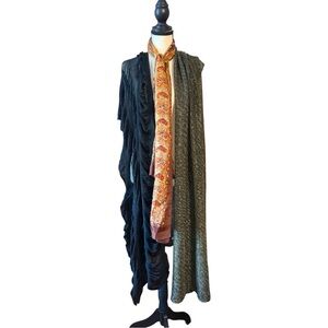 Scarf Bundle! Steve Madden Metallic Black and Gold, Silk & Black